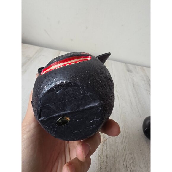 Vintage paper mache cat basket Halloween decor shabby chic glitter - Picture 9 of 9